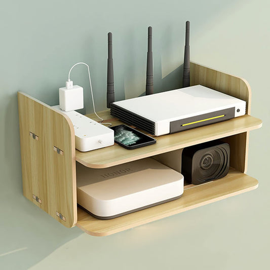 Wall-Mounted Wi-Fi Router & Cable Management Shelf.